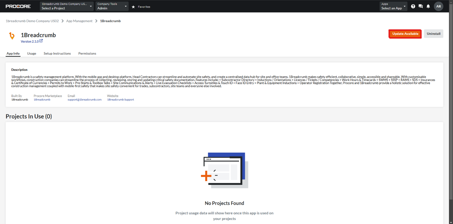 Version 2.3.0 Update Procore Integration (Manual Project sync)