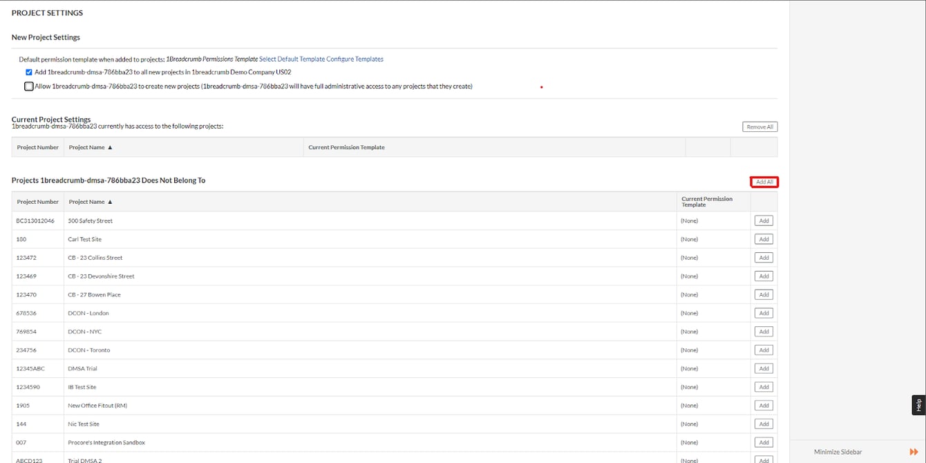 Version 2.3.0 Update Procore Integration (Automatic Project sync)