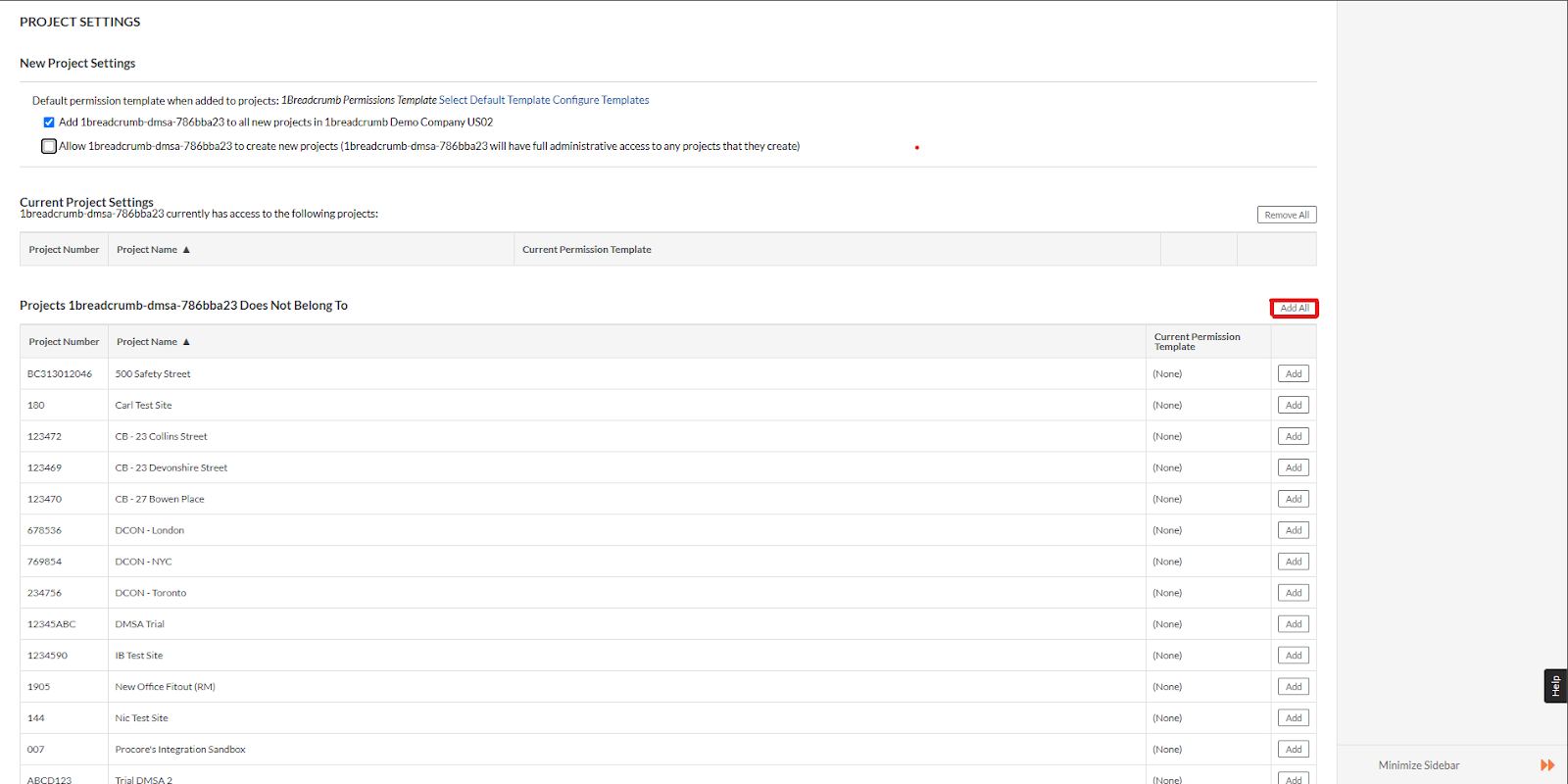Version 2.3.0 Update Procore Integration (Automatic Project sync)