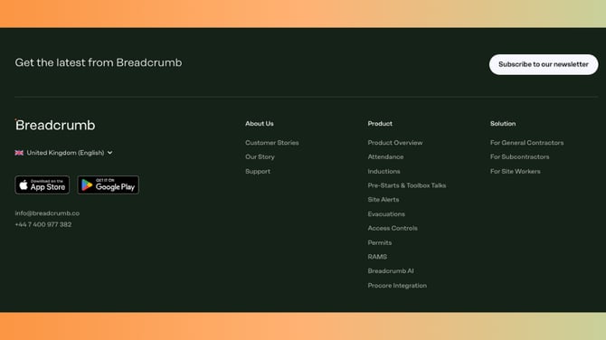 Appstore links from Breadcrumb website