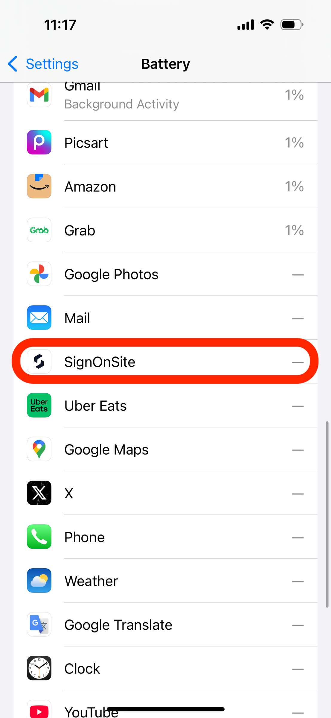 Checking Battery Usage: iOS