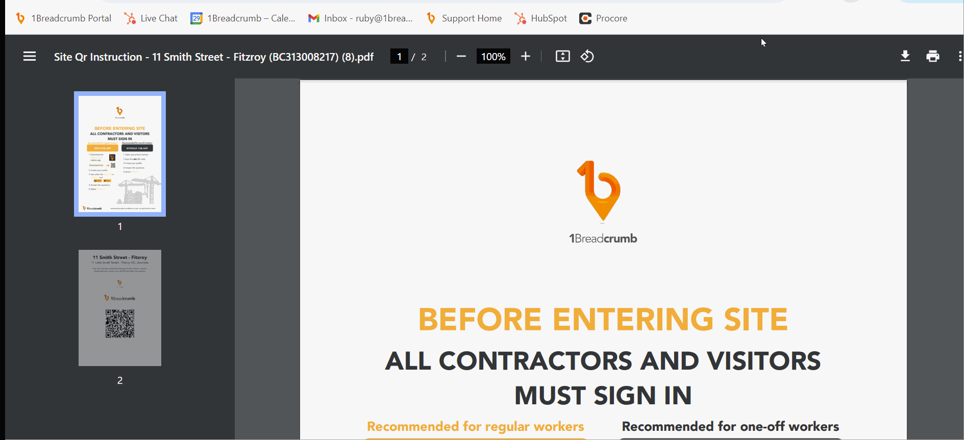 Print your Site-Specific QR code
