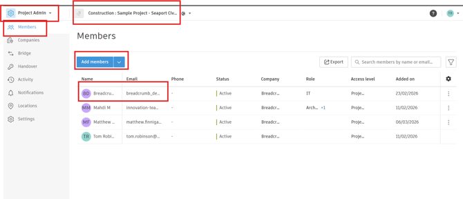 add breadcrumb dev user