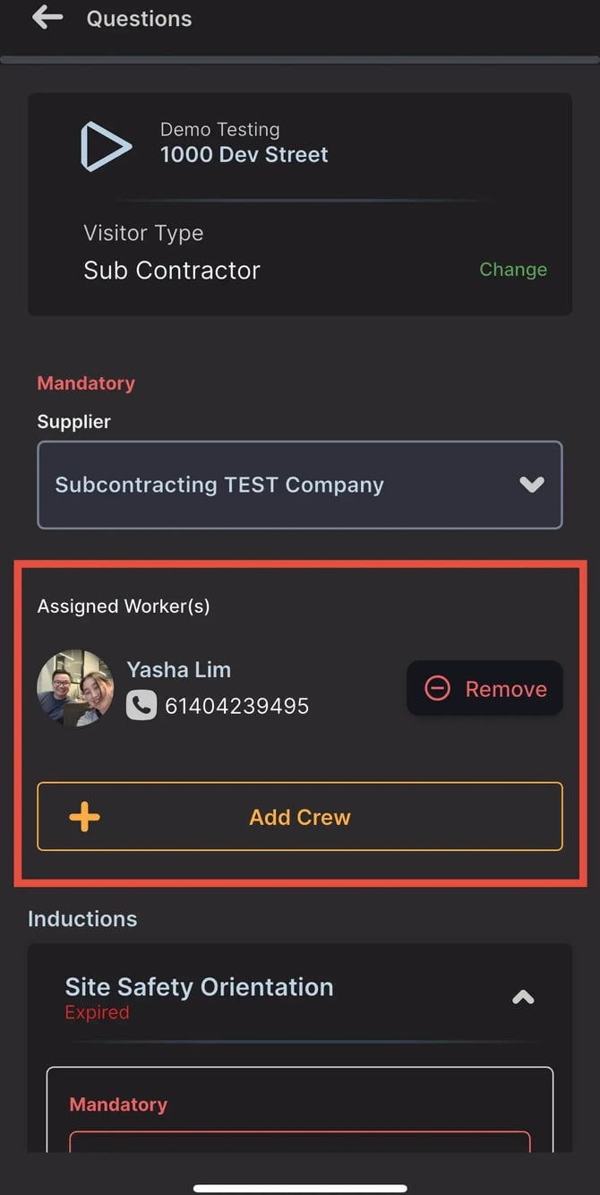 add crew checkin